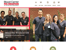 Tablet Screenshot of bloodcenterfoundation.com